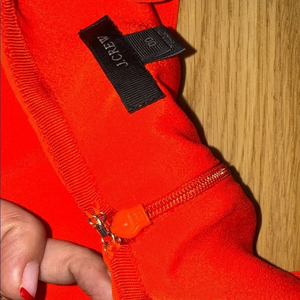 J.Crew Scalloped Wrap Sheath Dress Orange Size 00 Summer Spring